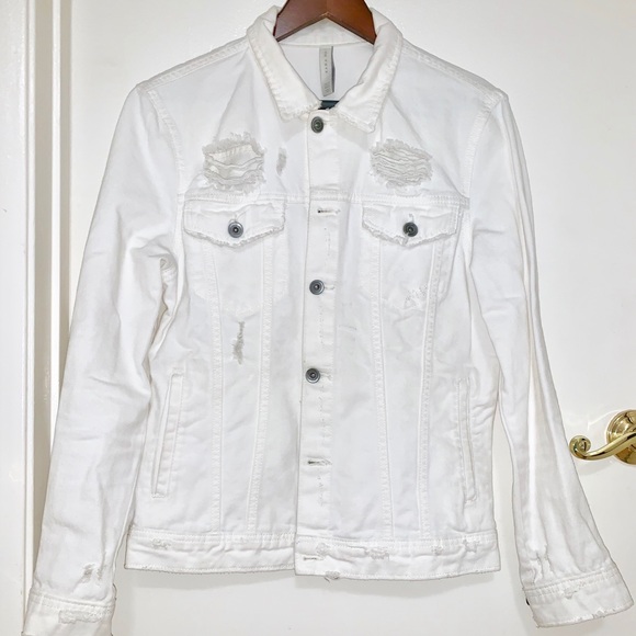 zara white denim jacket
